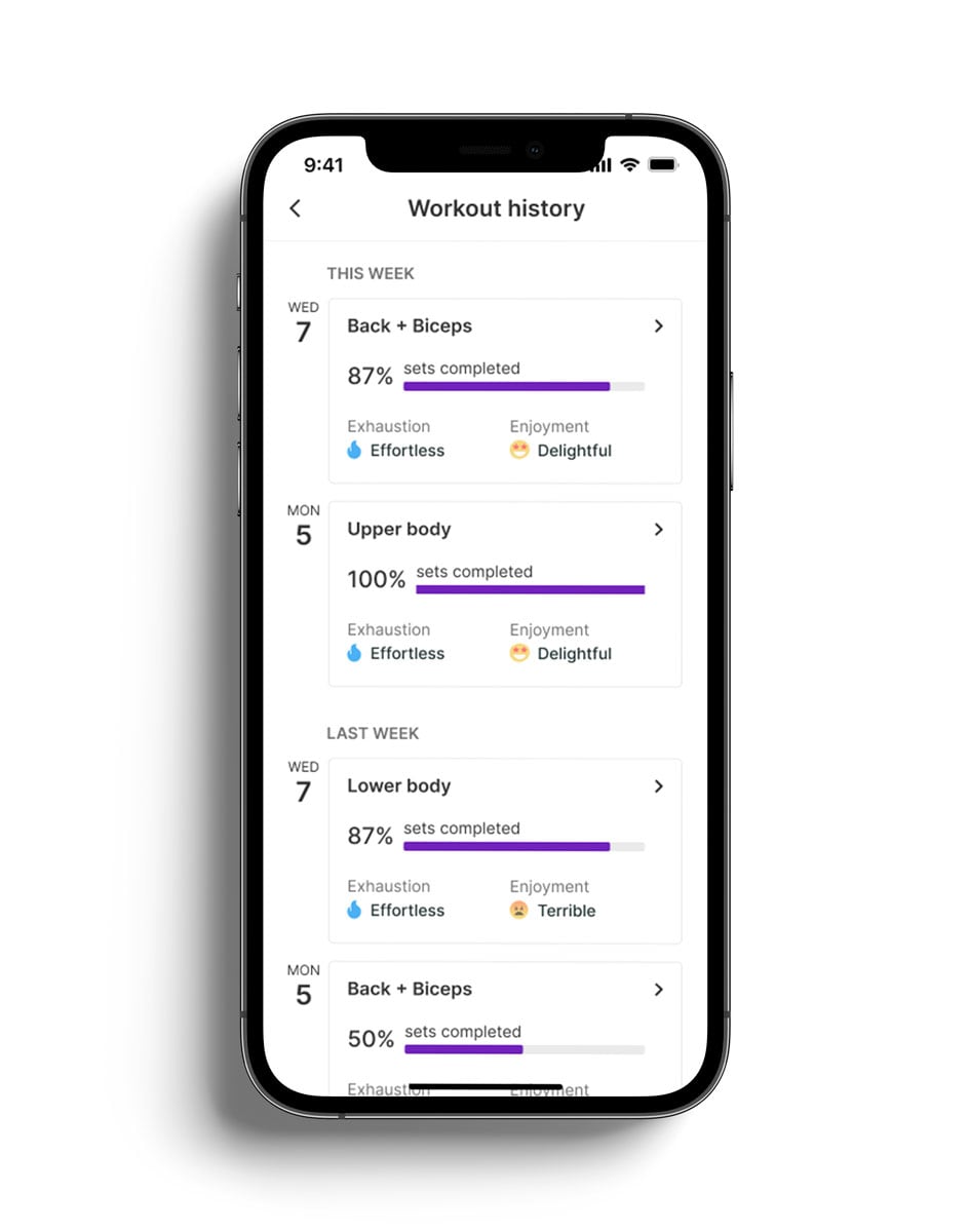A mockup of the coaching app showcasing the different features.